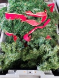 Christmas Tree Garland with Red Ribbon