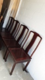 Vintage Red Wood Asian Style Chairs