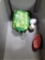 Bag of Golf Balls, Plastic football, White Cue Ball