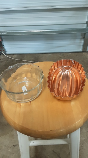 Various Bowls, Glass, Copper