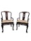 Pair Of Oriental Rosewood Armchairs With Carved Grape Motif