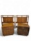 Pair of Mid-Century Drexel Accolade Campaign Nightstands and Pair of Twin Headboards