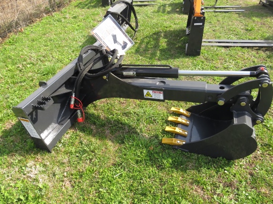 Big arm backhoe for skid steer, 18" bucket, 72"