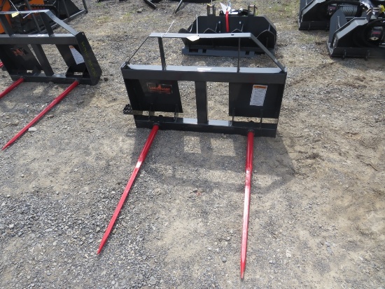 Skid steer bale spears