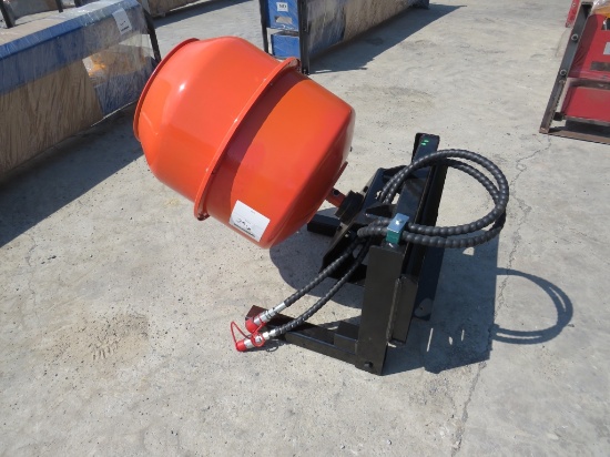 Cement mixer for mini skid steer