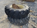 Firestone 18.4-34 Tires on Rims with Hubs
