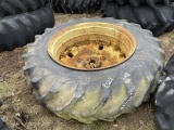 (1) Good Year 18.4-38 Tires on 6 Lug Rims