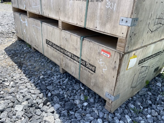 12'x20' galvanized metal livestock shed in crate