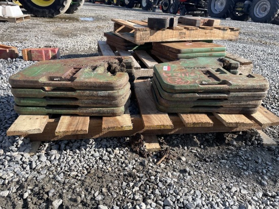(8) JOhn Deere Suitfcase weights off JD 6110M