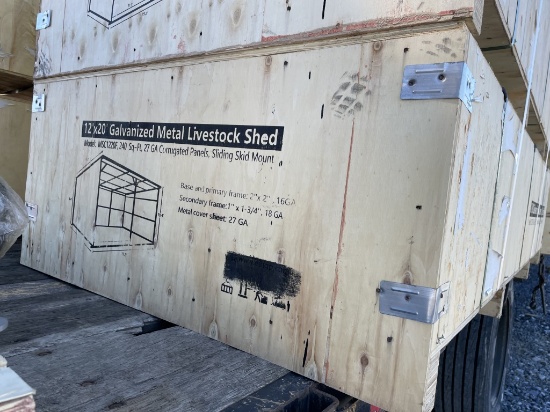 12'x20' Galvanized Metal livestock  Shed in Crate