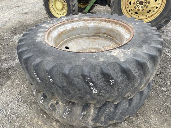 (2) Firestone Tires on Rims and hubs
