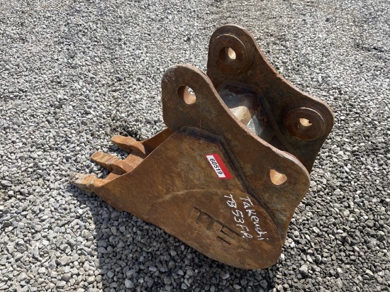 12" Excavator Bucket off Takeuchi TB53FR