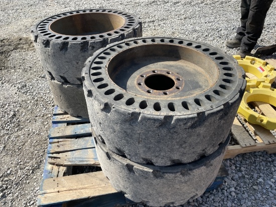 (4) Solid Flex 12-16.5 Tires