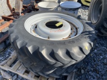 (2) Firestone 320/85R34 Tires on 8 Lug Rims