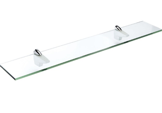 New!! (2) Spancraft Glass Falcon Glass Shelf, Chrome, 6 x 18