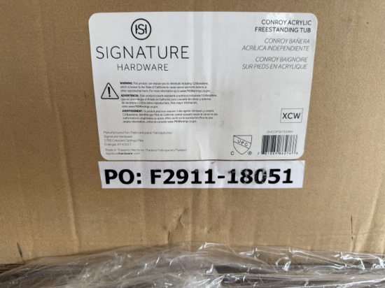 Signature Hardware Conroy Acrylic Freestanding Tub