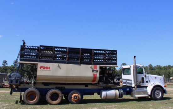 2011 Peterbilt with attached 2020 FINN HT330 Hydroseeder