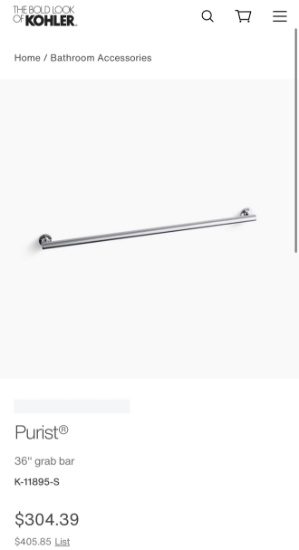 (28) Kohler 36" Grab Bars
