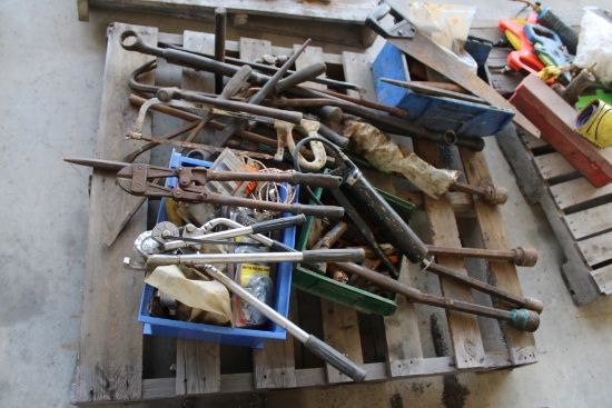 Pallet of Misc Tools - Including Hammers, Spud Wrenches
