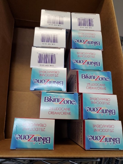 12 Boxes of Bikini Zone Lidocaine Cream