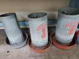 3 Metal Chicken Feeders