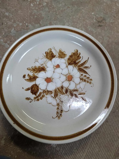 5 Plates with Flowers