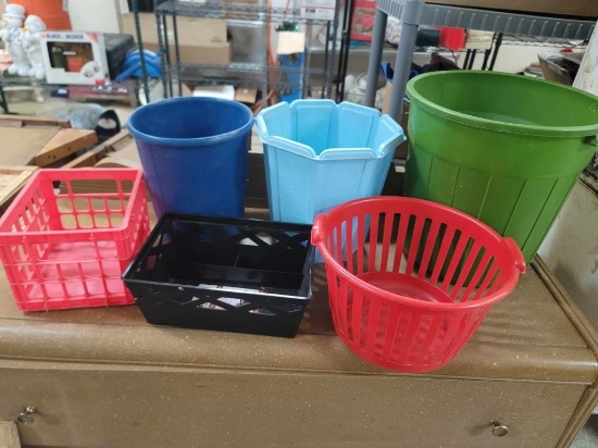 Lot of baskets and buckets