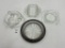 4 misc - large mcm cut glass silver plate rim - travelodge - starved rock yacht club ottawa ia - mcm