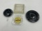 4 misc - Mcm sq glass - aurora il savings bank - olympia beer - mcm sq etched black glass tray