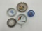 5 misc - big bear inn - swan - connecticut - dave and busters - mcm glass round with silver plate