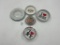 5 ADV - I love n.y. - stamp ashtray tobacoville - I love rhode island - bulgaria