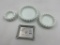 Set milk glass ashtrays  -  1959 g.e. appliance morrison il