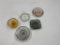 5 Glass Adv. Ashtrays-Australia-Scott's Restaurant-Sanka-Pizza