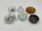 6 ADV Ashtrays-Paris-Hearth Home-Ramada-Indian Lakes-Plowman-Ducks