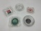 5 misc ashtrays - makinac kbridge - lee grain - holiday inn - ABS