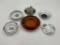 6 misc - large glass amber mcm - embassy suites - glass triangle - motor hotel - ny baseball - harve
