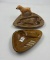 1- 10 in ceramic briggle ashtray 1 - 12 in ceramic with dog ashtray