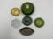 6 ashtrays  - 4 - 4in glass aldas café lyndon il, nighthawk, jcb, duffys tavern, 1 -6in metal 1- 6in