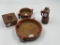 Rare Vintage Italy Pottery Ashtray set