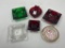 6 misc - 4 mcm square glass -red glass - 1972 erie centennial