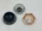 3 Glass Ashtrays chicago berghoff = chicago