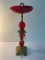 Mcm Ruby red glass smoking stand
