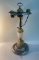 1920 art deco slag glass smoking stand