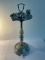 Lighted art deco slag glass smoking stand