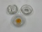 3 Glass Advertizing Ash Trays - Funeral - Princeton Club - Western