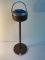 1950s metal smoking stand blue ashtray