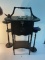 Vintage mcm wood pipe smoking stand