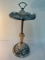 Art deco ornate slag glass smoking stand