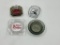 4 glass Advertizing Ashtrays - Reno - pizza hut - hearth home - Howard Johnson