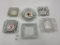 6 vintage glass ashtrays - nevada lodge - gene autry hot jackson bros livestock erie il